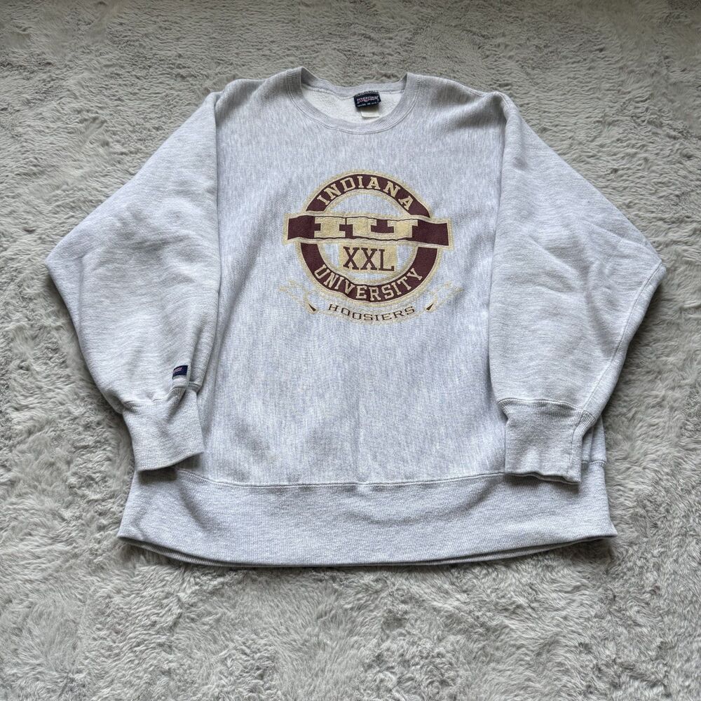 VINTAGE JANSPORT INDIANA UNIVERSITY HOOSIERS GREY CREWNECK SWEATSHIRT USA XL
